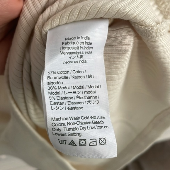 NWT J. Crew Vintage Rib Puff Sleeve Top in Natural, S - Picture 4 of 4